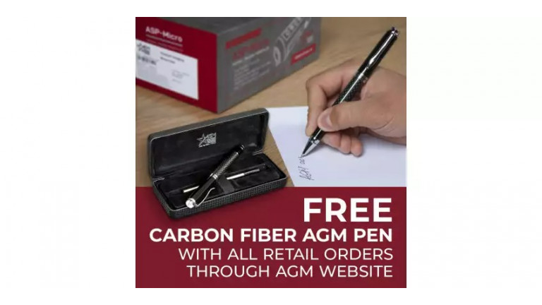 FREE CARBON FIBER AGM PEN with all Retail orders