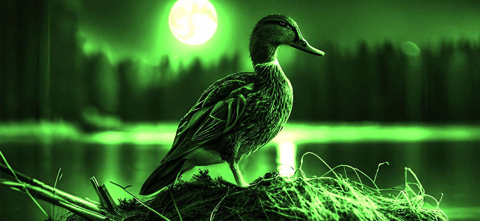 Duck hunting with a night vision device